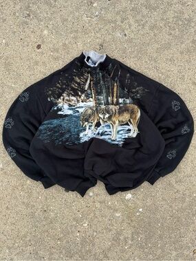 Vintage Nature Wolf Sweater